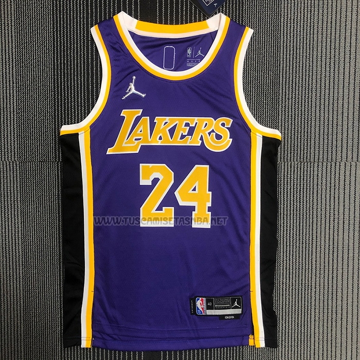 Camiseta Kobe Bryant NO 24 Los Angeles Lakers Statement 2021-22 Violeta